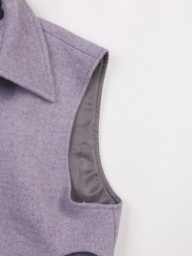 SHORT PURPLE 2 PIECE JACKET with PUFF SLEEVES