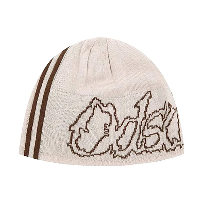 Letter Knit Beanie: Y2K Streetwear - Korean Fashion