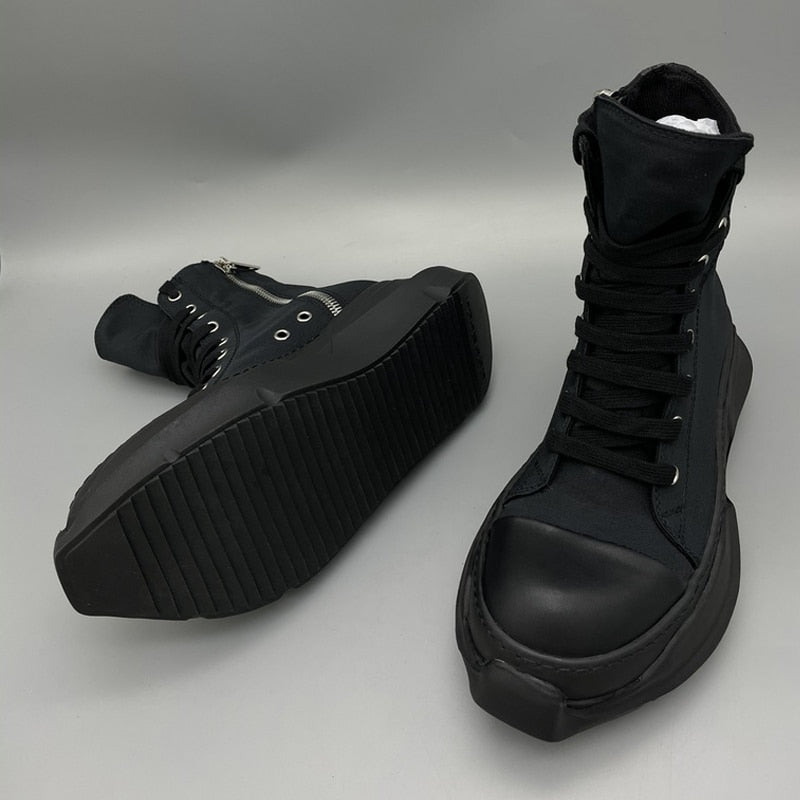 Black Sneakers - Men's High top Canvas