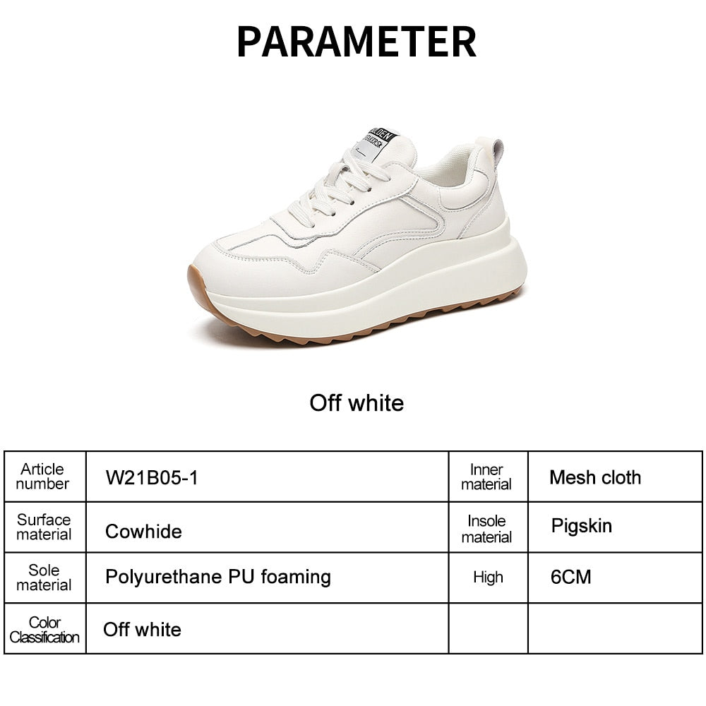 White Leather Platform Sneakers: Women's Stylish Footwear