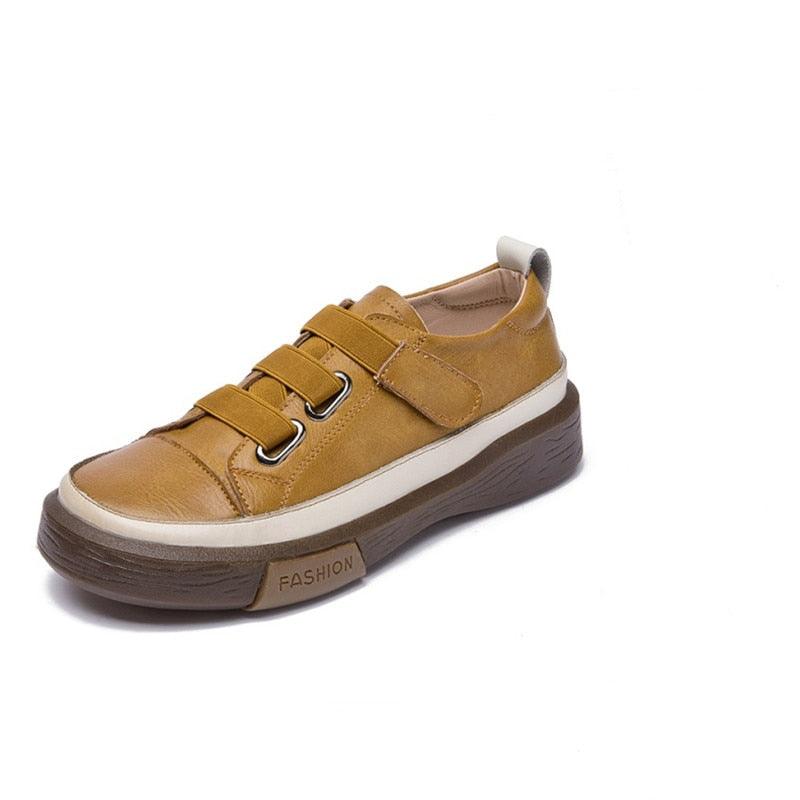 Hook & Loop Leather Sneakers for Women