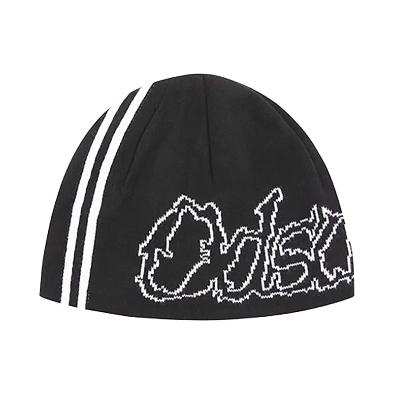 Letter Knit Beanie: Y2K Streetwear - Korean Fashion