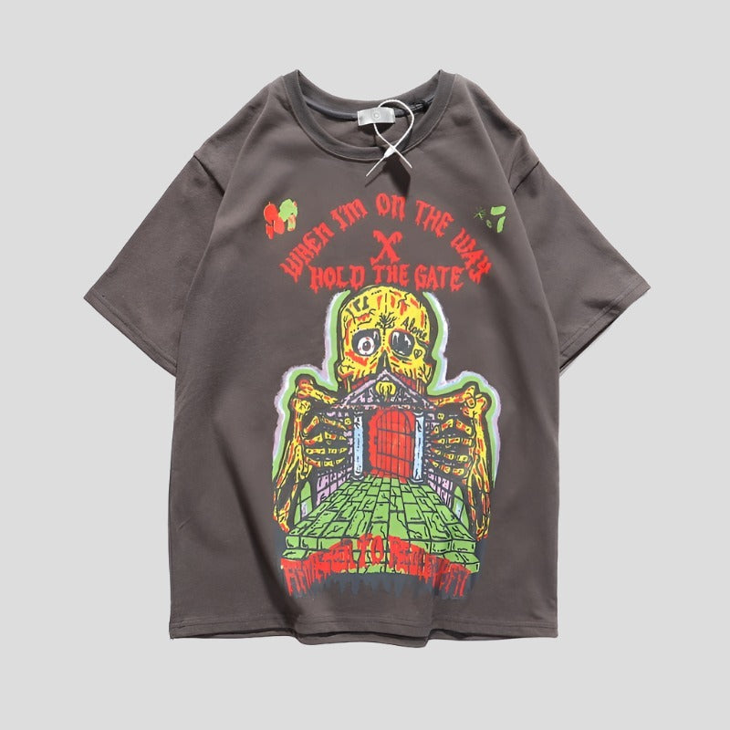 Unisex Kanye Streetwear Skull Print T-shirts