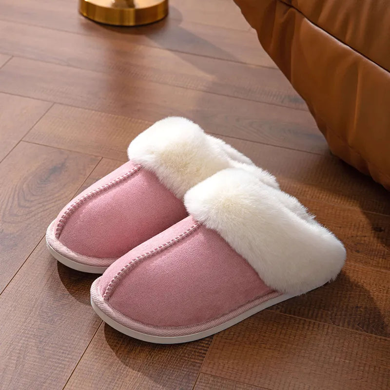 Faux Suede Winter Slippers for Women