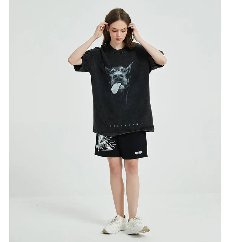 Oversized Doberman T Shirt for Women