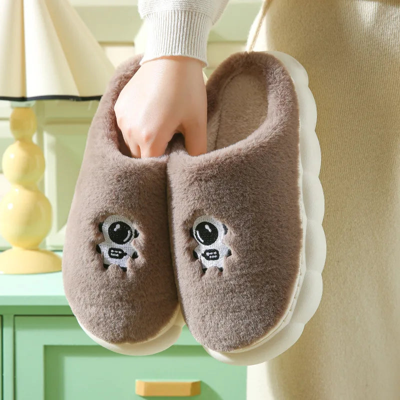 Winter Warm Cotton Slippers: Soft Indoor Non-Slip Slides for Men