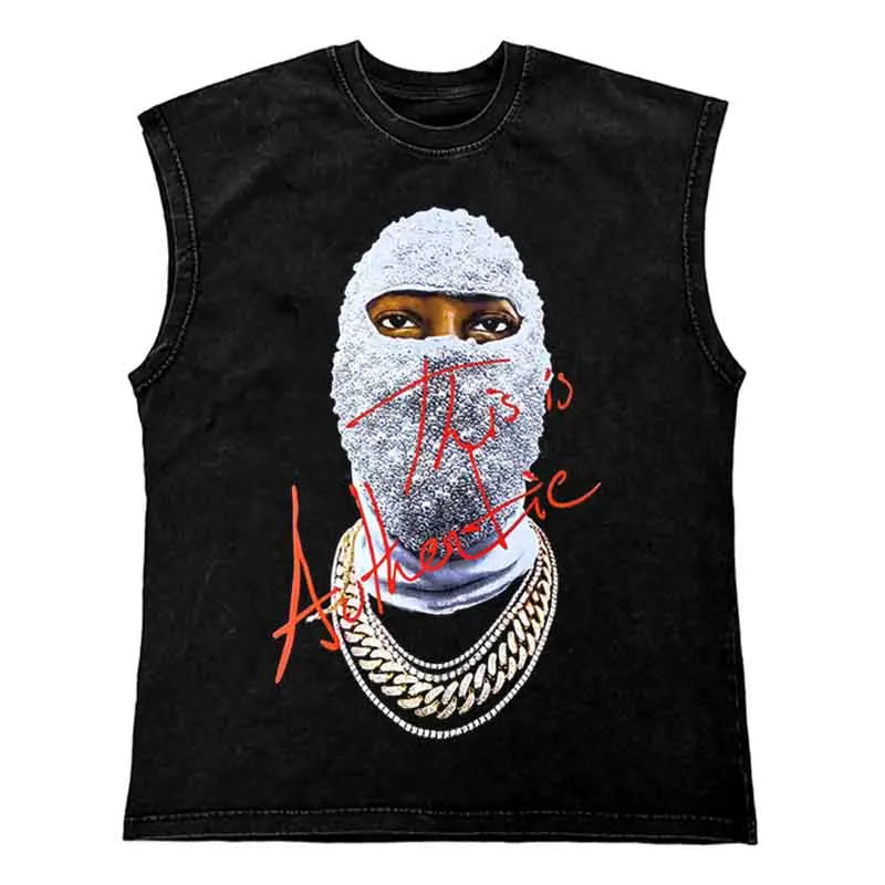 Gangsta T Shirt - Washed Tank Top for Men