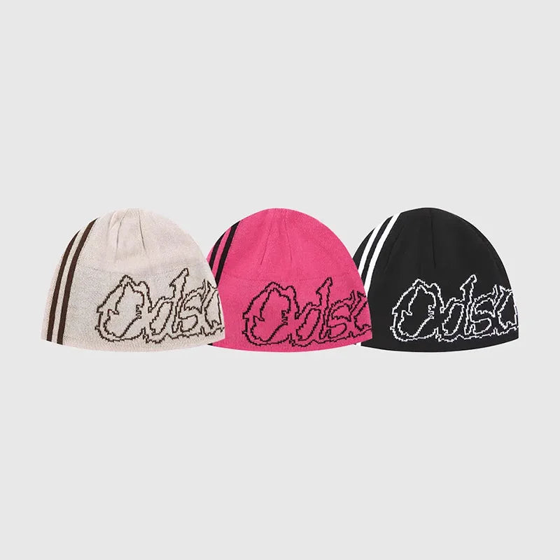 Letter Knit Beanie: Y2K Streetwear - Korean Fashion