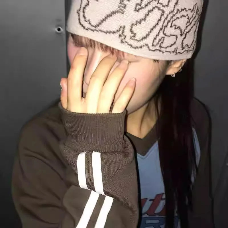 Letter Knit Beanie: Y2K Streetwear - Korean Fashion