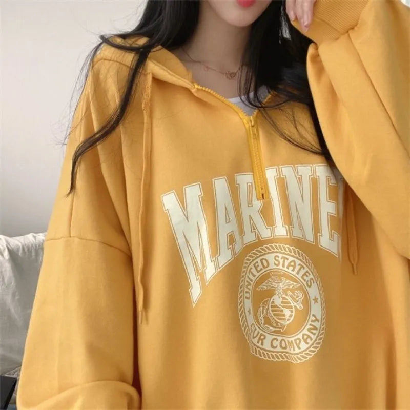 Thin Pullover Marines Hoodie for Women