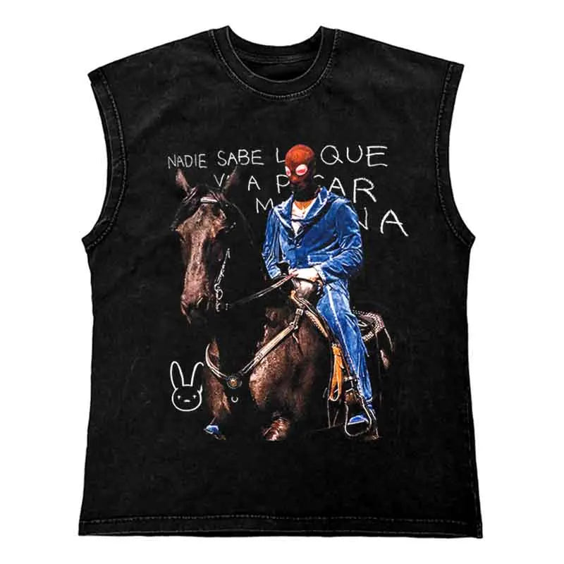 Gangsta T Shirt - Washed Tank Top for Men