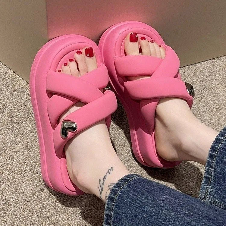 Platform Sandals Cross-tied for Women