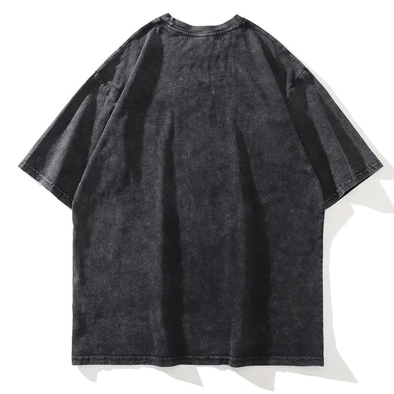 Oversized Graphic T Shirt - Washed Cotton for Men
