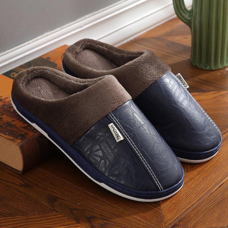 Elegant Unisex Winter Leather Slippers