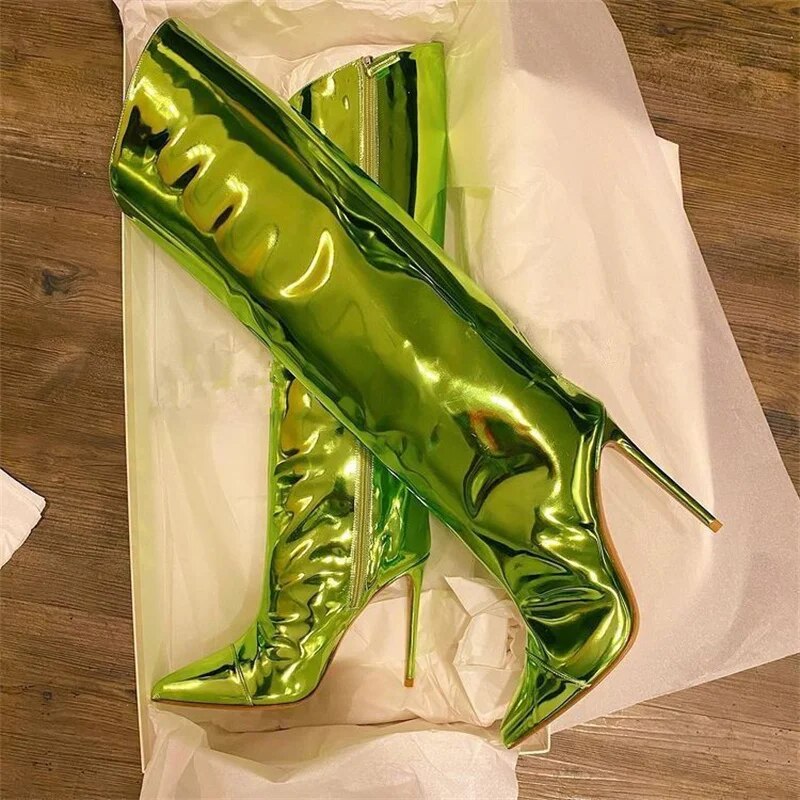 Knee-High Mirror Boots