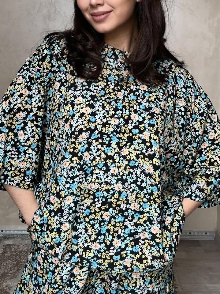 Unique Casual Print Loose Pajamas