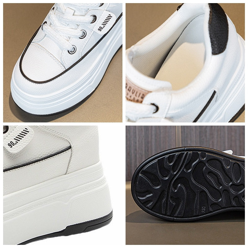 9cm Platform Sneakers for Women - Leather