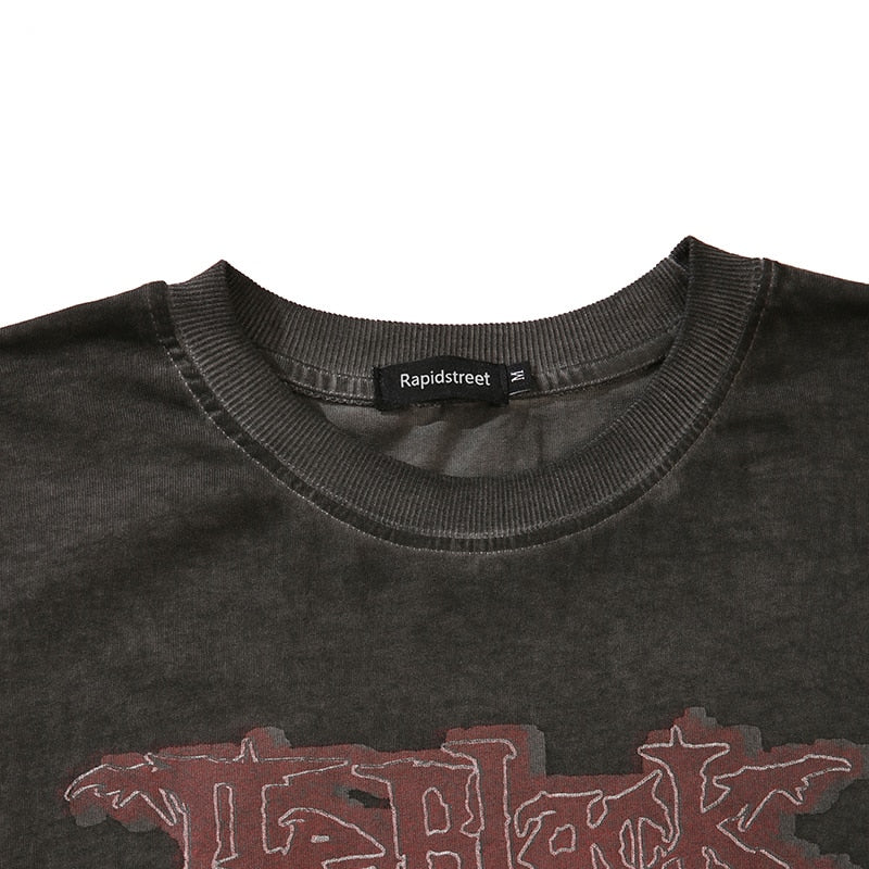 Enigmatic Gaze: Men's Oversized Evil Eye Graphic Print T-Shirt