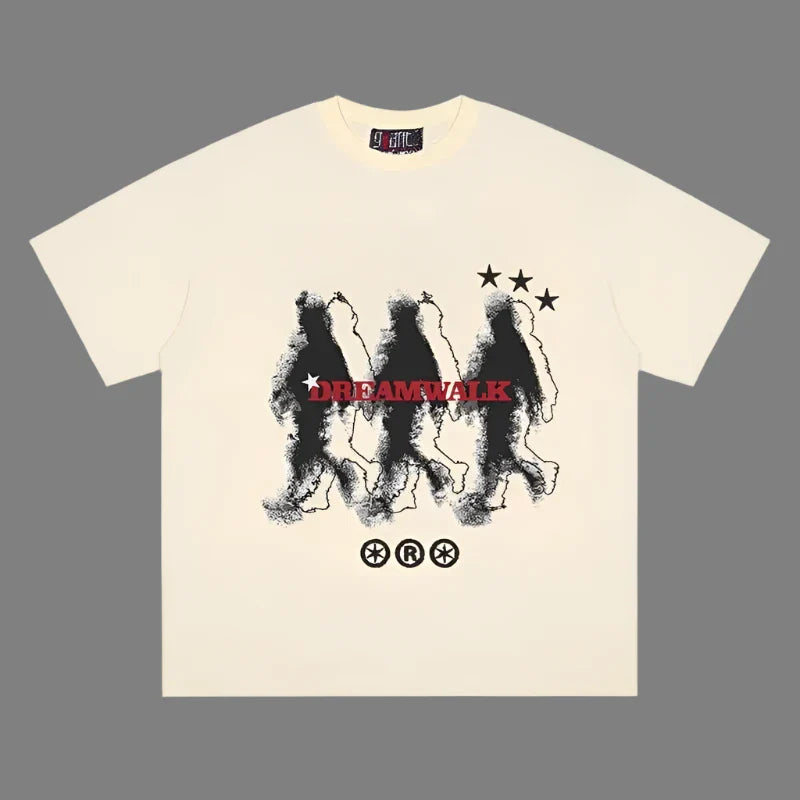 Dream-Walk Aesthetic Oversized Cotton Men's Summer T-Shirts