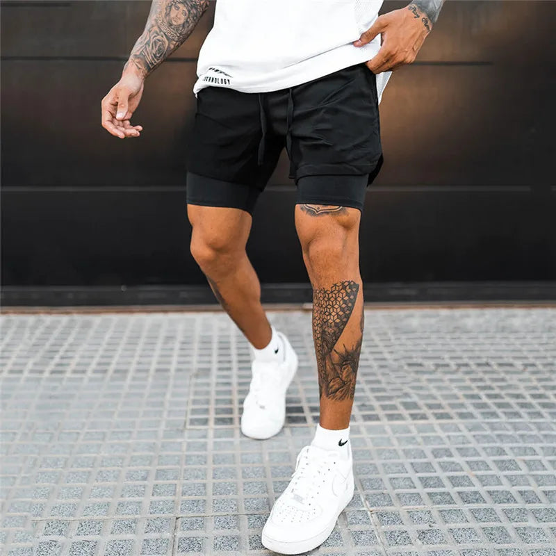 2-in-1 Quick Dry Shorts - Double-Deck for Men