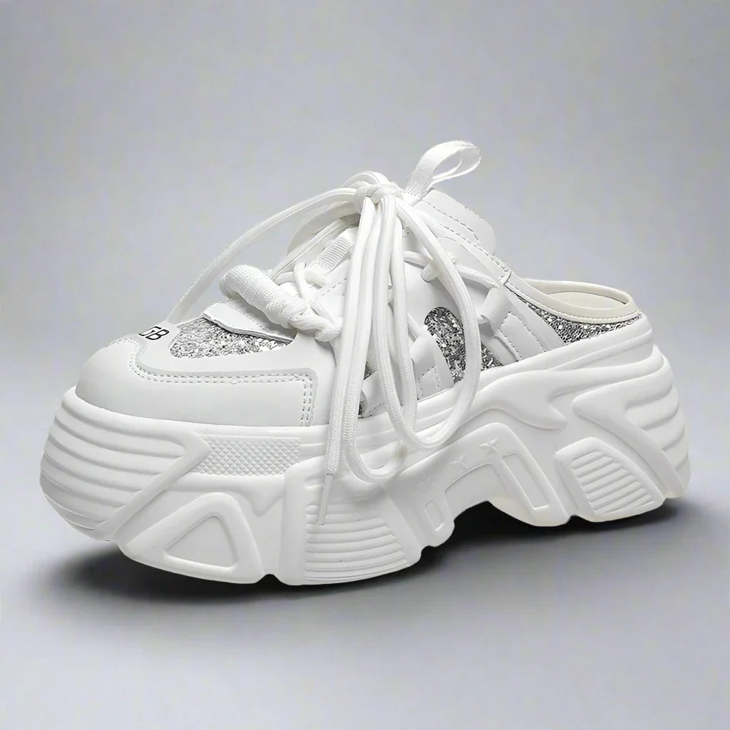 Wedged Sparkling Chunky Sneaker Sandals
