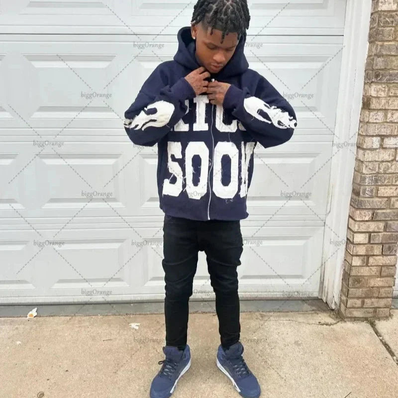 Rich Soon Hoodie - Retro Zipper Unisex Sweatshirt