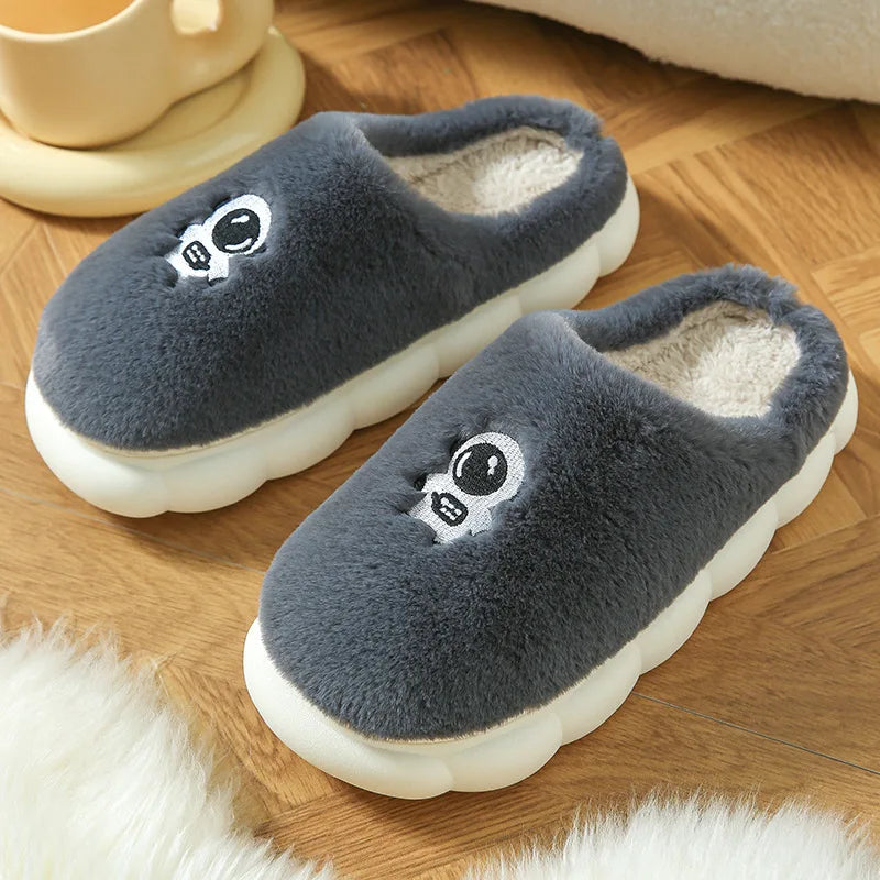 Winter Warm Cotton Slippers: Soft Indoor Non-Slip Slides for Men