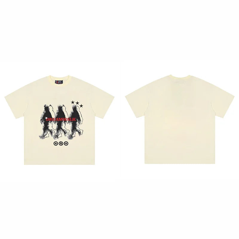 Dream-Walk Aesthetic Oversized Cotton Men's Summer T-Shirts