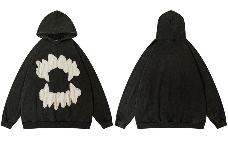 Unisex Harajuku Punk Gothic Pullover Black Hoodie