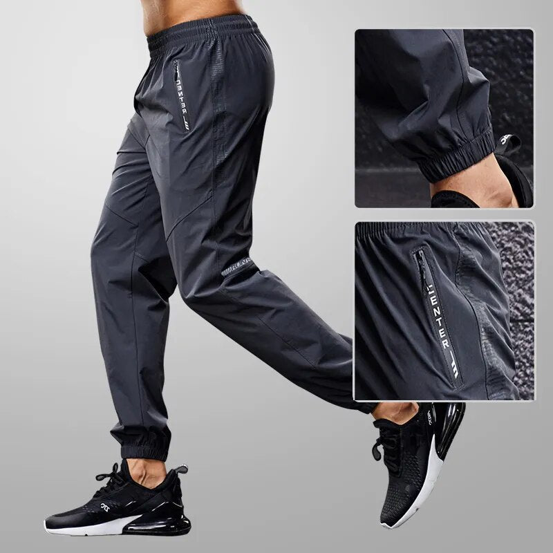 Men's Quick Dry Sports Workout Leggings with Zipper Pockets