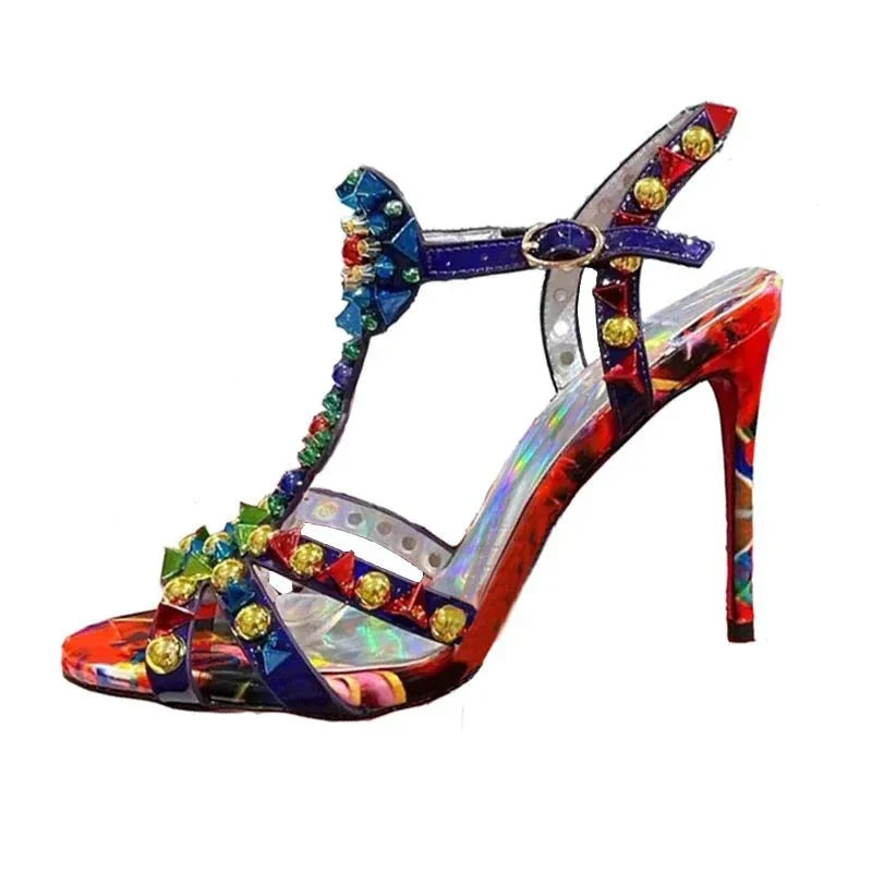 Colorful Rhinestone Sandals Inspired by Christian Louboutin