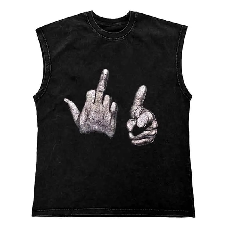 Gangsta T Shirt - Washed Tank Top for Men