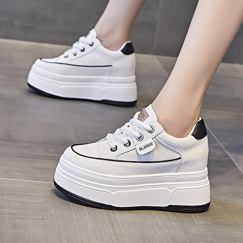 9cm Platform Sneakers for Women - Leather