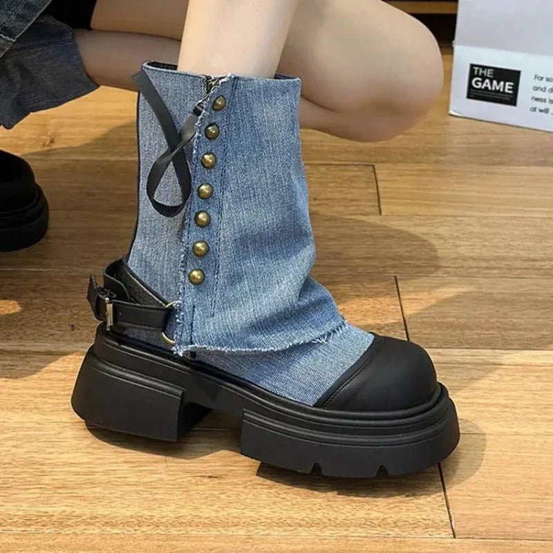 Canvas Ankle Boots for Women
