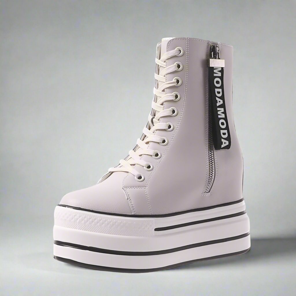 Moda Women's Zip Platform Ankle Boots
