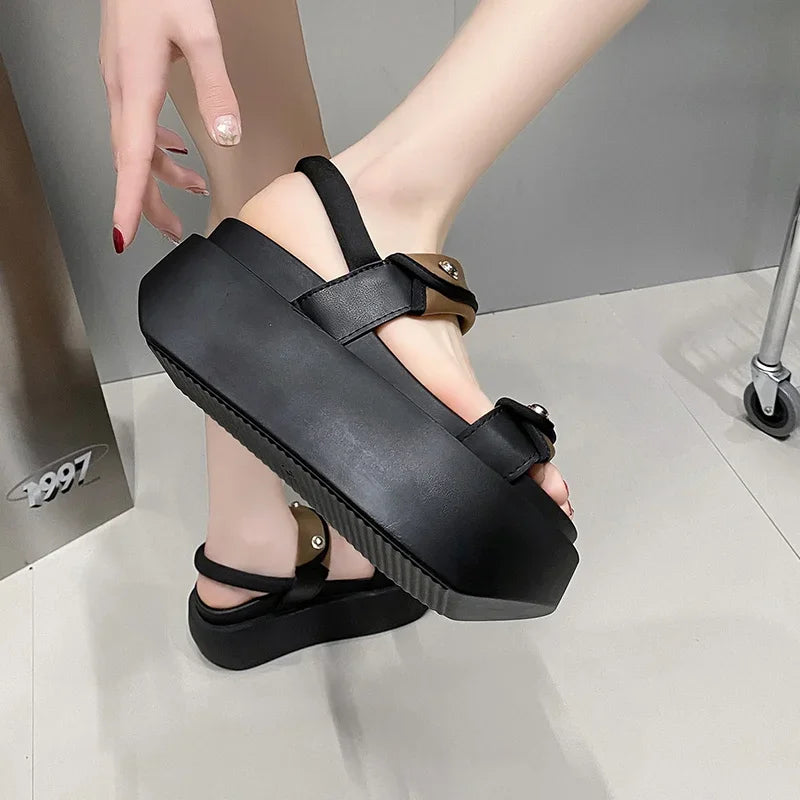Chunky Block Heels Gladiator Sandals, 8cm for Women