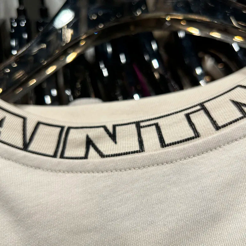 Letter Printed Cotton T Shirts for Women: Fashionable Long Sleeve