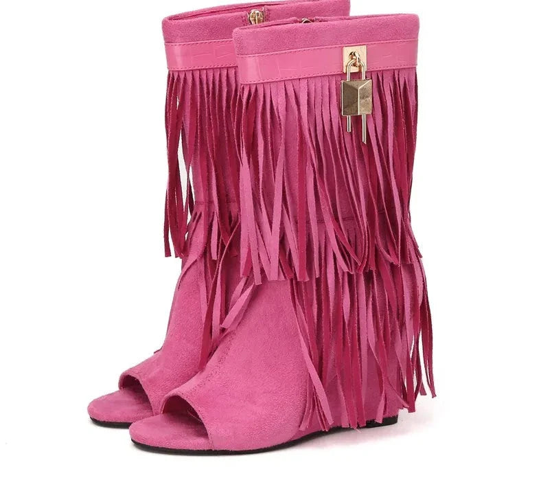 Fringe Wedges Boot Sandals
