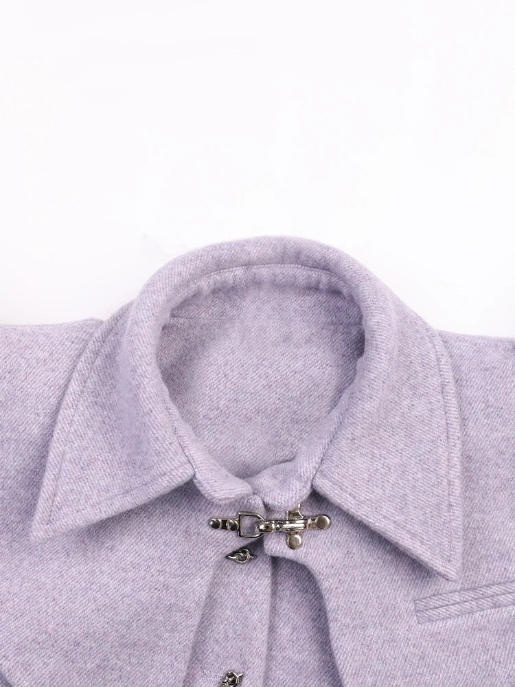 SHORT PURPLE 2 PIECE JACKET with PUFF SLEEVES