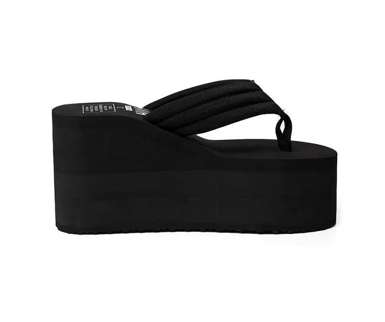 Comfy Wedge Flip Flops Black for Women: Stylish and Comfortable