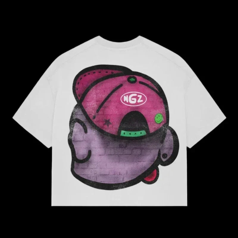 Cartoon Print T shirt - Y2K Summer Oversized