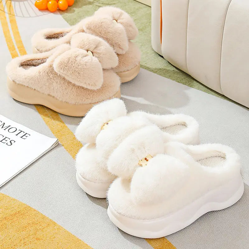 Chunky Plush Non-Slip Fluffy Slippers for Women