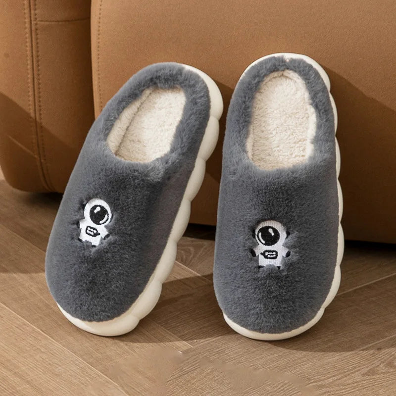 Winter Warm Cotton Slippers: Soft Indoor Non-Slip Slides for Men