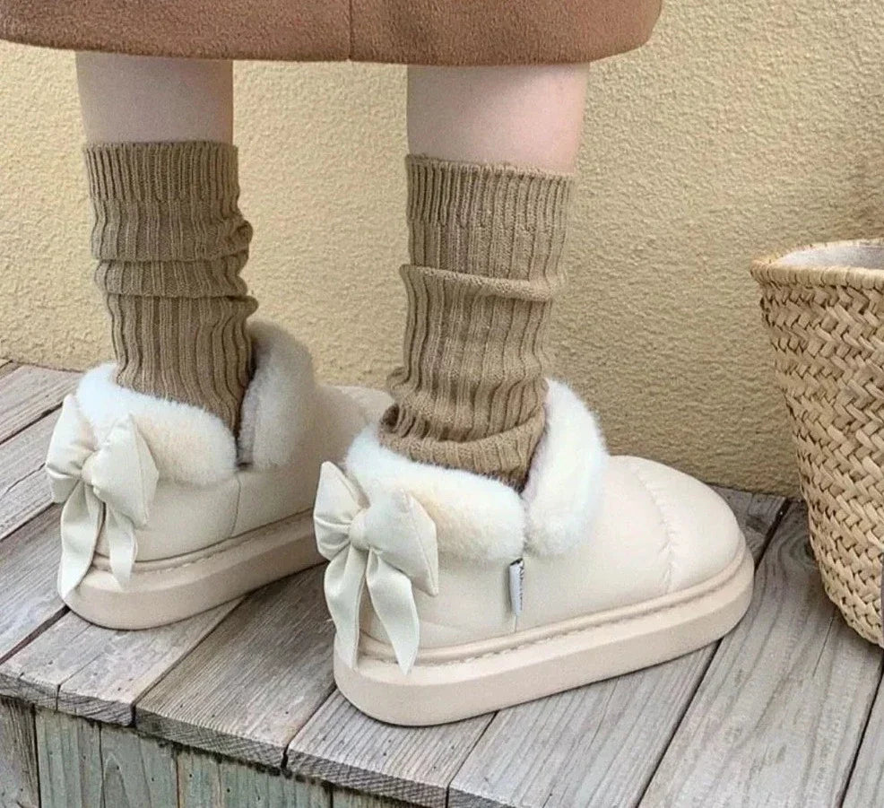 Booties for Women: Winter Cute Bow Ankle Boots