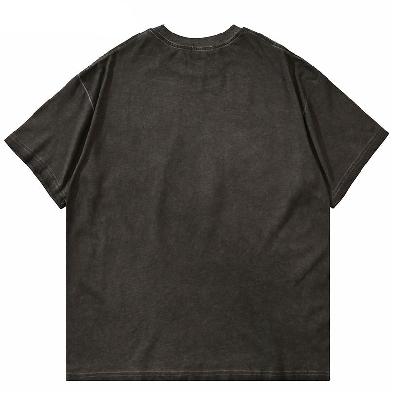 Enigmatic Gaze: Men's Oversized Evil Eye Graphic Print T-Shirt
