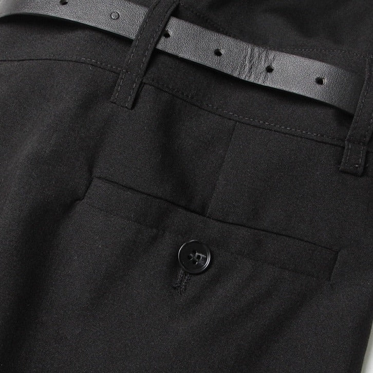 RIO KNEES WAIST FLARED BLACK PANTS