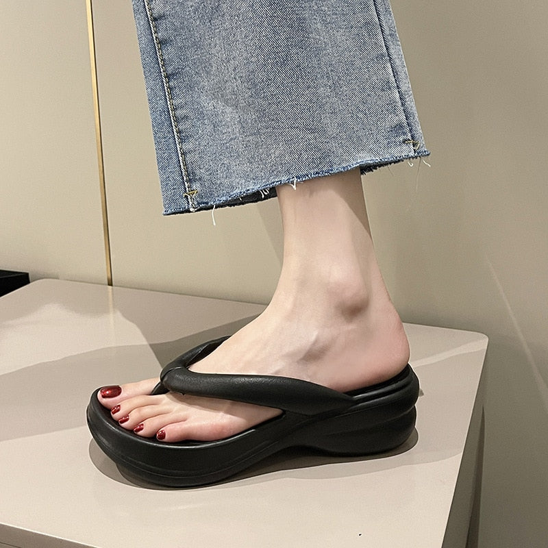 Platform Solid EVA Flip Flops for Women
