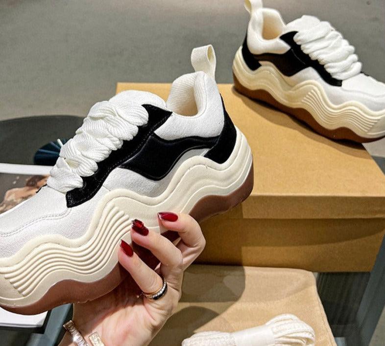 Dragon Shoes Wave Platform Lace-up Sneakers
