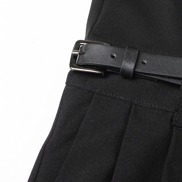 RIO KNEES WAIST FLARED BLACK PANTS