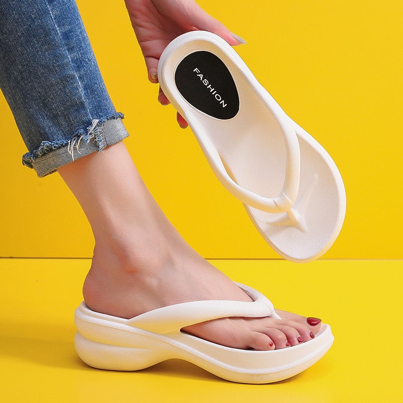 Platform Solid EVA Flip Flops for Women